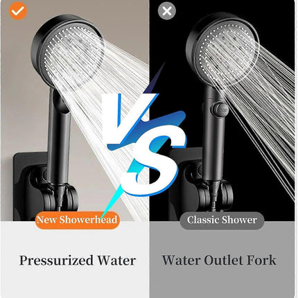 High Pressure Adjustable Shower Head with 1.5M Hose, Anti-Limescale.