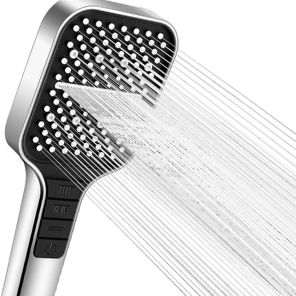Square Handheld Shower Head, 7 Spray Modes, Adjustable Universal.