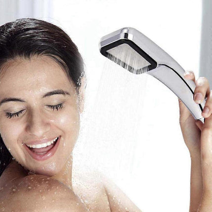 300-Hole Square Pressurized Handheld Shower Head, Water Saving.