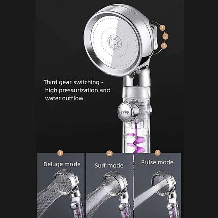 High Pressure Shower Head with Filter, 3 Modes, Switch & 3 Cartridges.