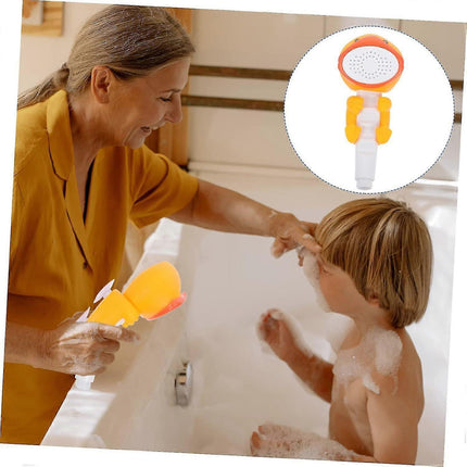 Cartoon Handheld Shower Head, White Animal Bath Spray for Babies.
