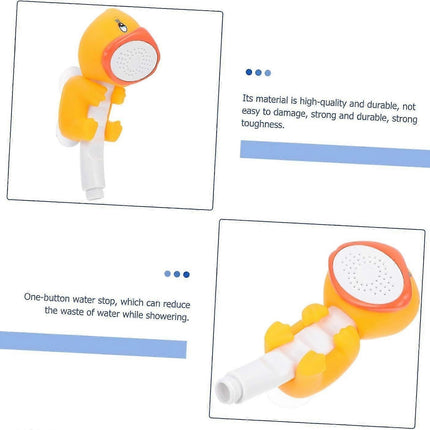 Cartoon Handheld Shower Head, White Animal Bath Spray for Babies.