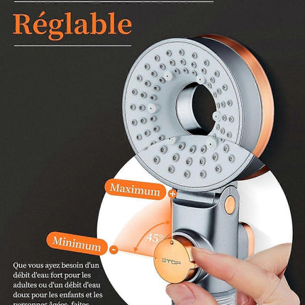 Water Saving Anti-Limescale Shower Head with Filter, 3 Modes SPA.