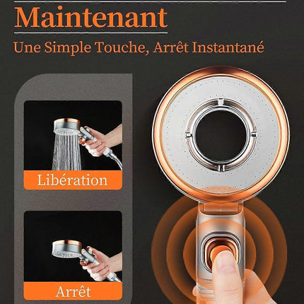 Water Saving Anti-Limescale Shower Head with Filter, 3 Modes SPA.