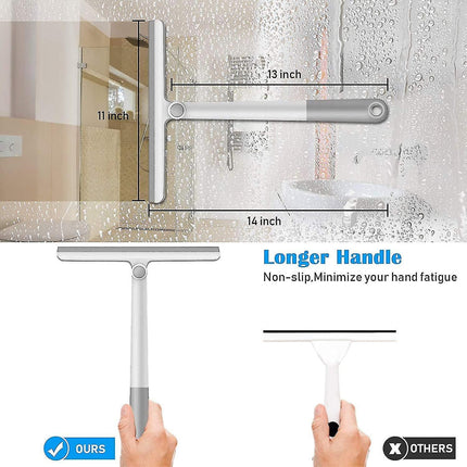 Silicone Shower Squeegee with Rotating Handle for Bathroom/Window.