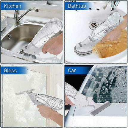 3-in-1 Floor & Glass Squeegee Brush, Bathroom Shower Cleaner with Heads.