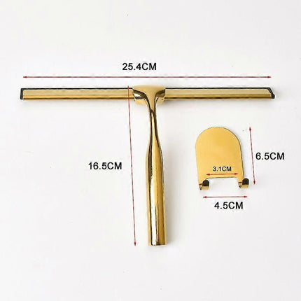 Stainless Steel & Silicone Shower Squeegee with Holder for Windows/Glass.
