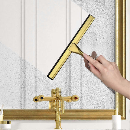 Stainless Steel & Silicone Shower Squeegee with Holder for Windows/Glass.
