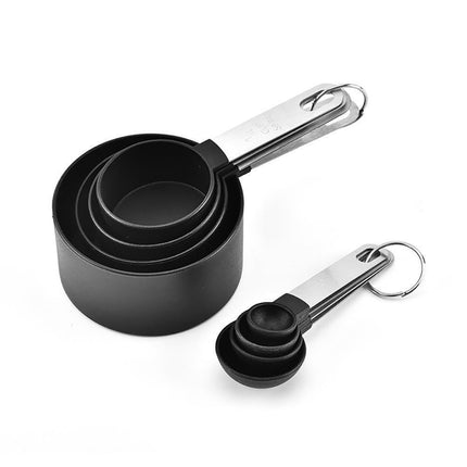 8Pcs/Set Stainless Steel Handle Measuring Spoons Baking Cooking Scale Scoop-Green.