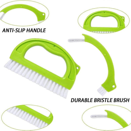 4pcs Household Cleaning Brush Set for Bathroom & Window Groove.