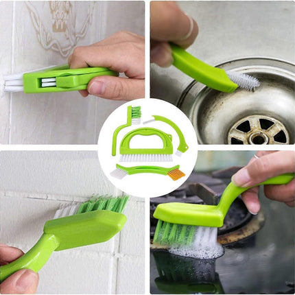 4pcs Household Cleaning Brush Set for Bathroom & Window Groove.