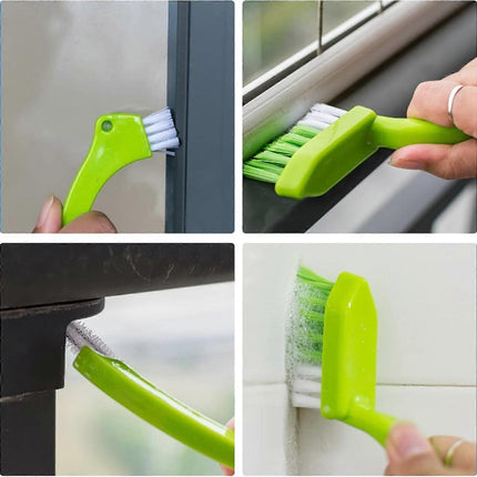 4pcs Household Cleaning Brush Set for Bathroom & Window Groove.