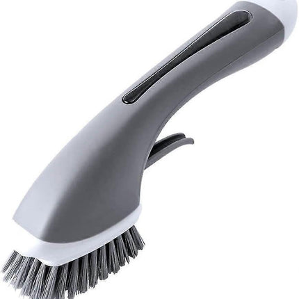 Household Liquid Cleaning Brush, Gray Handle.