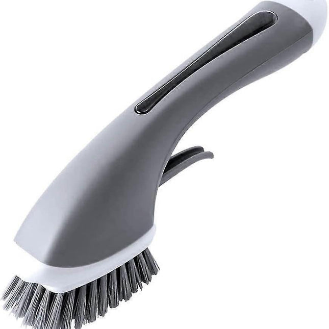 Household Liquid Cleaning Brush, Gray Handle.
