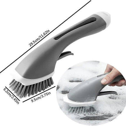 Household Liquid Cleaning Brush, Gray Handle.