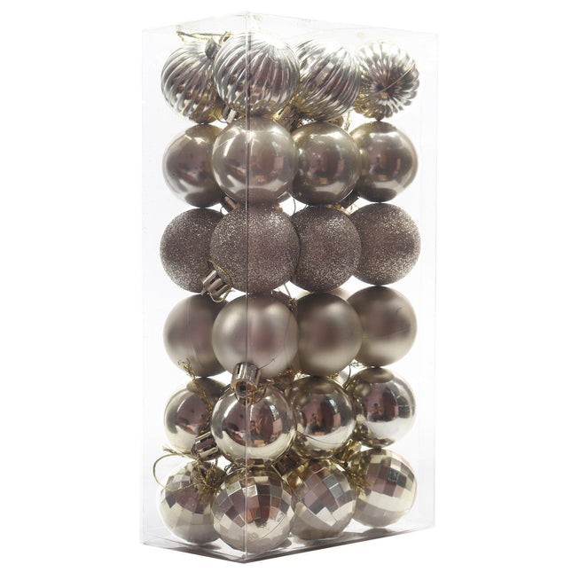 36Pcs Xmas Ornament Baubles for Party-Champaign Gold 4cm.