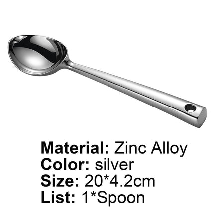 Ice Cream Scoop Anti-slid Stainless Steel Ice Cream Spoon-Home-Silver.