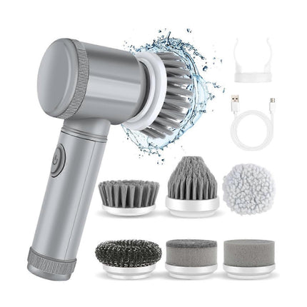 Electric Cleaning Brush with 6 Attachments, Rechargeable Scrubber.