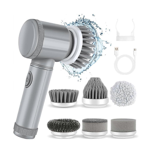 Electric Cleaning Brush with 6 Attachments, Rechargeable Scrubber.