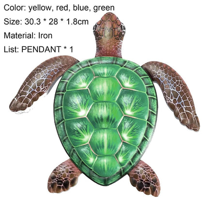 Art Pendant Exquisite Decorative Lifelike Turtle Wall Hanging Sculpture Ornament for Outdoor-Green.