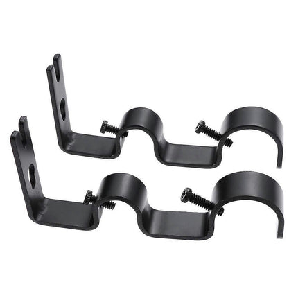 2pcs Tension Curtain Rods, Black & White with Brackets & Holders.