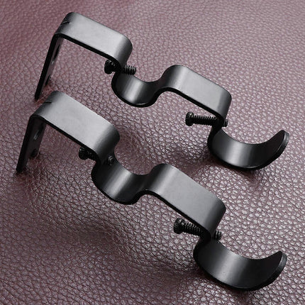 2pcs Tension Curtain Rods, Black & White with Brackets & Holders.