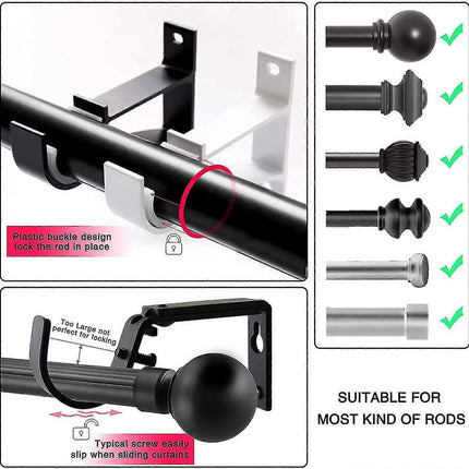 2pcs Small Curtain Rod Brackets, Curtain Rod Holders.