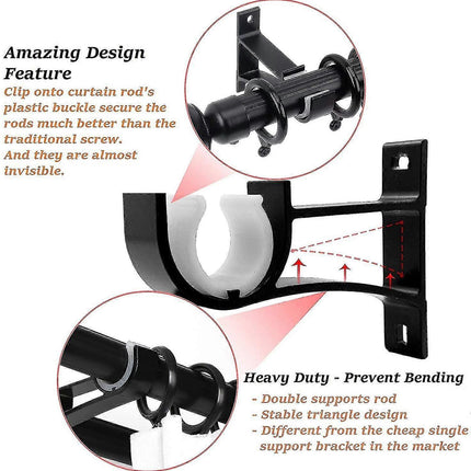 2pcs Small Curtain Rod Brackets, Curtain Rod Holders.