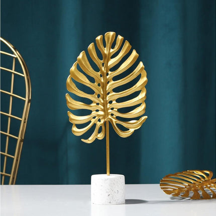 Iron Monstera Leaf Ornament Photo Prop Living Room Desktop TV Cabinet Decoration- S.