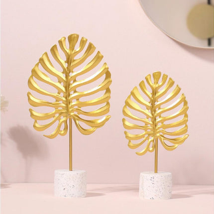 Iron Monstera Leaf Ornament Photo Prop Living Room Desktop TV Cabinet Decoration- S.