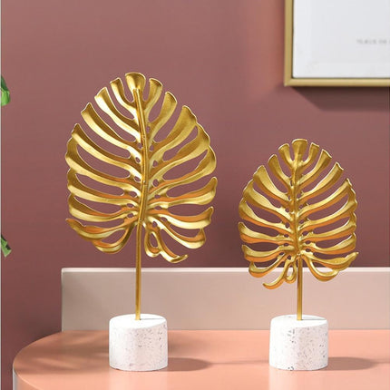 Iron Monstera Leaf Ornament Photo Prop Living Room Desktop TV Cabinet Decoration- S.