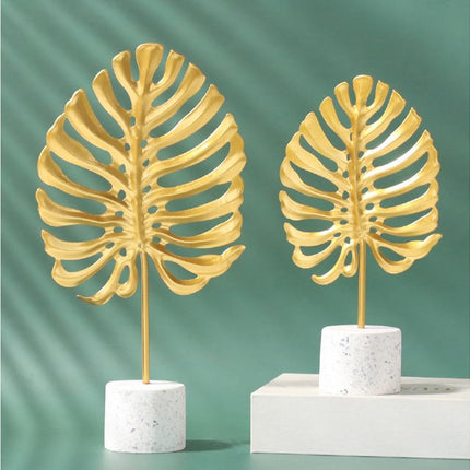 Iron Monstera Leaf Ornament Photo Prop Living Room Desktop TV Cabinet Decoration- S.