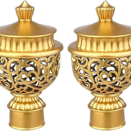 2pcs Curtain Rod Finials, Hollow Decorative End Caps.