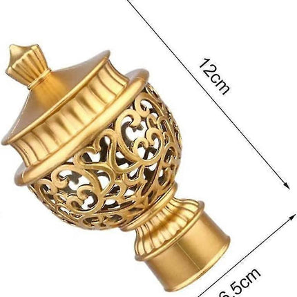 2pcs Curtain Rod Finials, Hollow Decorative End Caps.