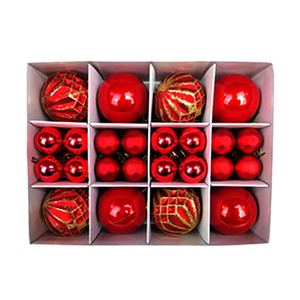 40Pcs 3/6cm Xmas Tree Ball Pendant-Red.
