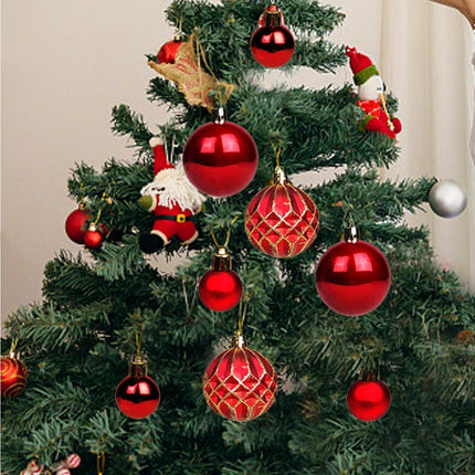 40Pcs 3/6cm Xmas Tree Ball Pendant-Red.