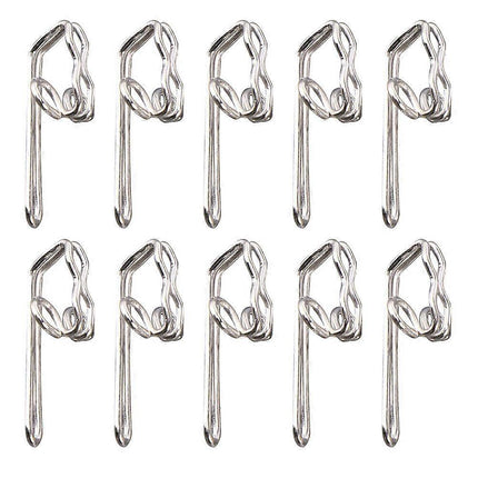 100pcs Metal Shower Curtain Hooks Pin-on Drapes Hooks Silver.