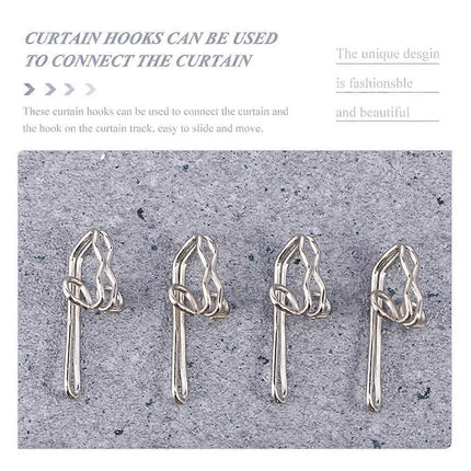100pcs Metal Shower Curtain Hooks Pin-on Drapes Hooks Silver.