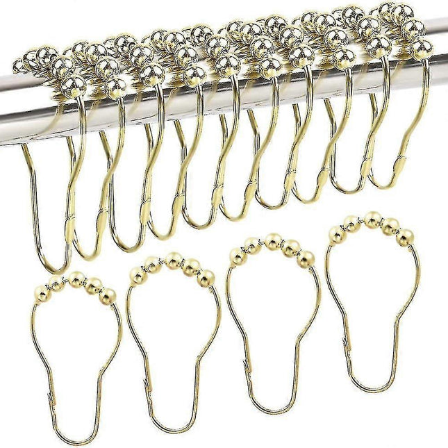 30pcs Stainless Steel Shower Curtain Hooks Gold Curtain Hooks.