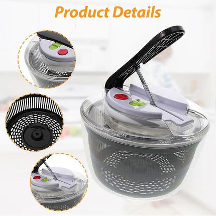 3L Salad Spinner with Lid, Small Vegetable and Fruit Washer & Dryer.