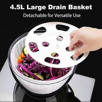 Electric Salad Spinner 4.5L, Rechargeable Large Lettuce Dryer.