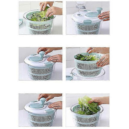 Manual Salad Spinner with Lid Lock and Handle, Easy Use Kitchen Bowl.