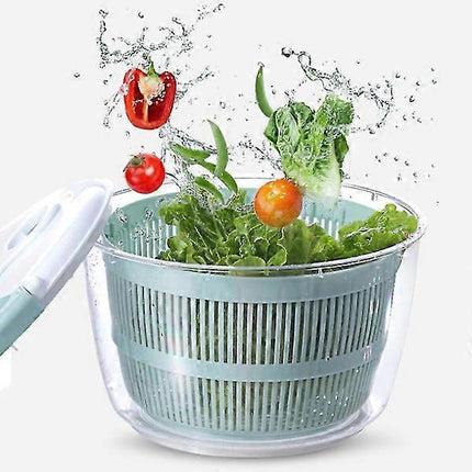 Manual Salad Spinner with Lid Lock and Handle, Easy Use Kitchen Bowl.