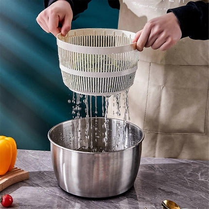 Salad Spinner Fruit and Vegetable Dryer with Milky Liner.
