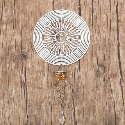 Metal Wind Spinner Rotating Animal Letter Pattern Hanging Pendant Home Ornament-#6.