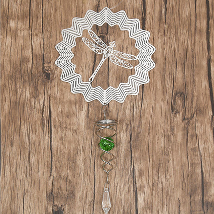 Metal Wind Spinner Rotating Animal Letter Pattern Hanging Pendant Home Ornament-#6.