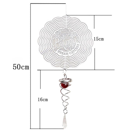 Metal Wind Spinner Rotating Animal Letter Pattern Hanging Pendant Home Ornament-#6.
