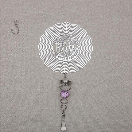 Metal Wind Spinner Rotating Animal Letter Pattern Hanging Pendant Home Ornament-#6.