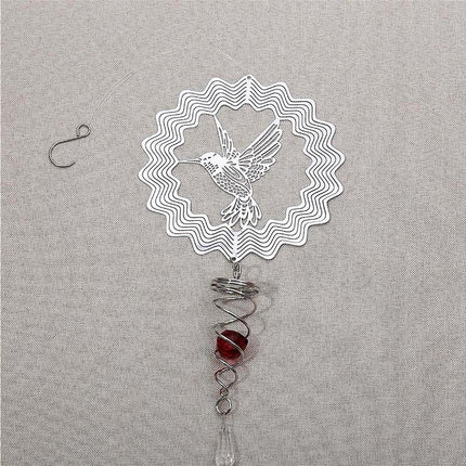 Metal Wind Spinner Rotating Animal Letter Pattern Hanging Pendant Home Ornament-#6.