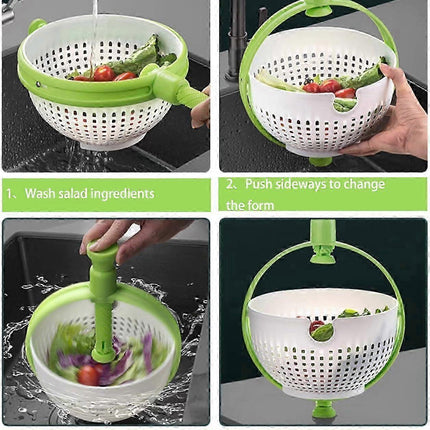 Collapsible Salad Spinner, 3 Quart Large Capacity Dryer.